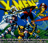 X-Men title screen for Sega Game Gear